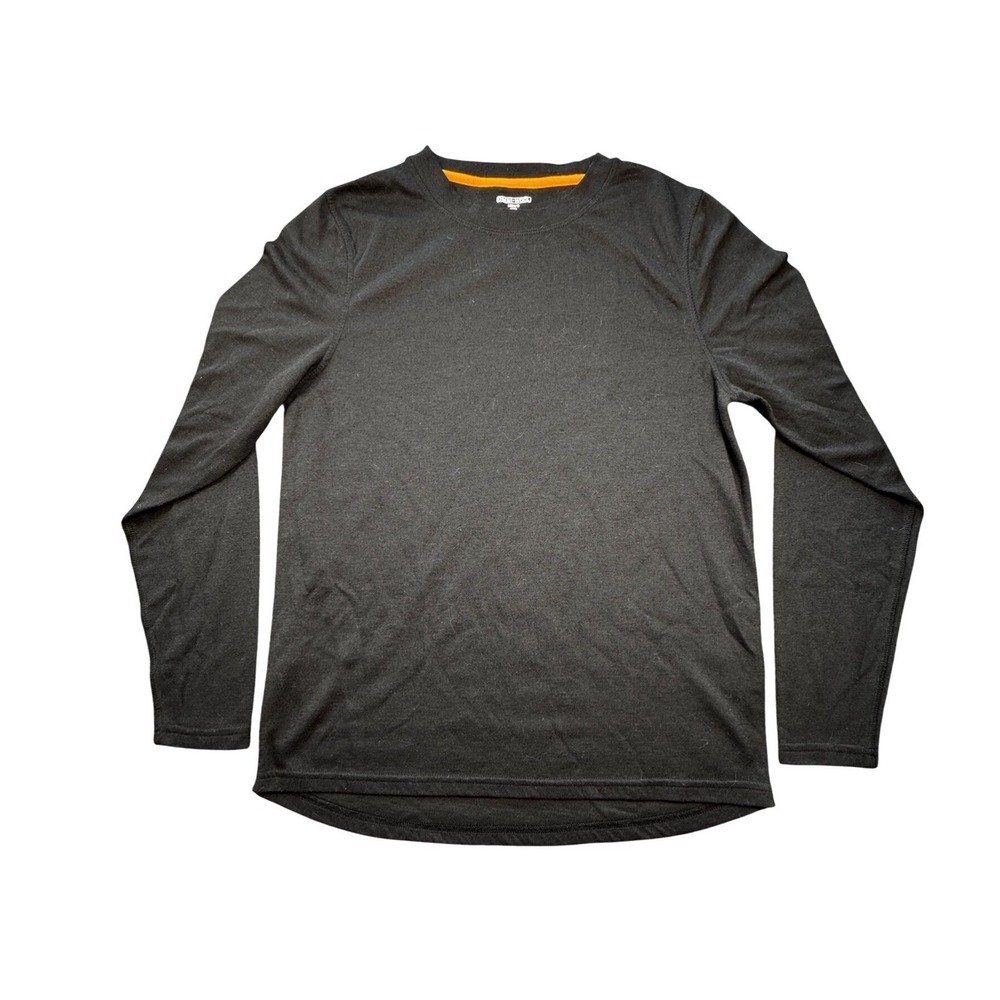 Omni-Wool Mens Black Base Layer Long Sleeve Crew Neck Casual‎ Wear Shirt Size M
